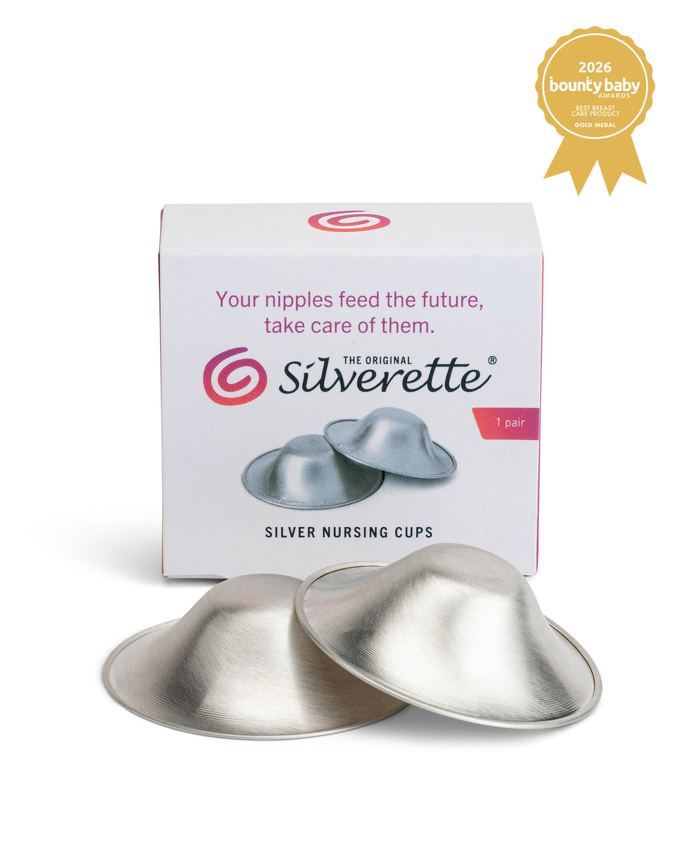 Original Silverette 925 silver nursing cups, Gold Medal Best Breast Care Product, Bounty Baby Awards 2026
