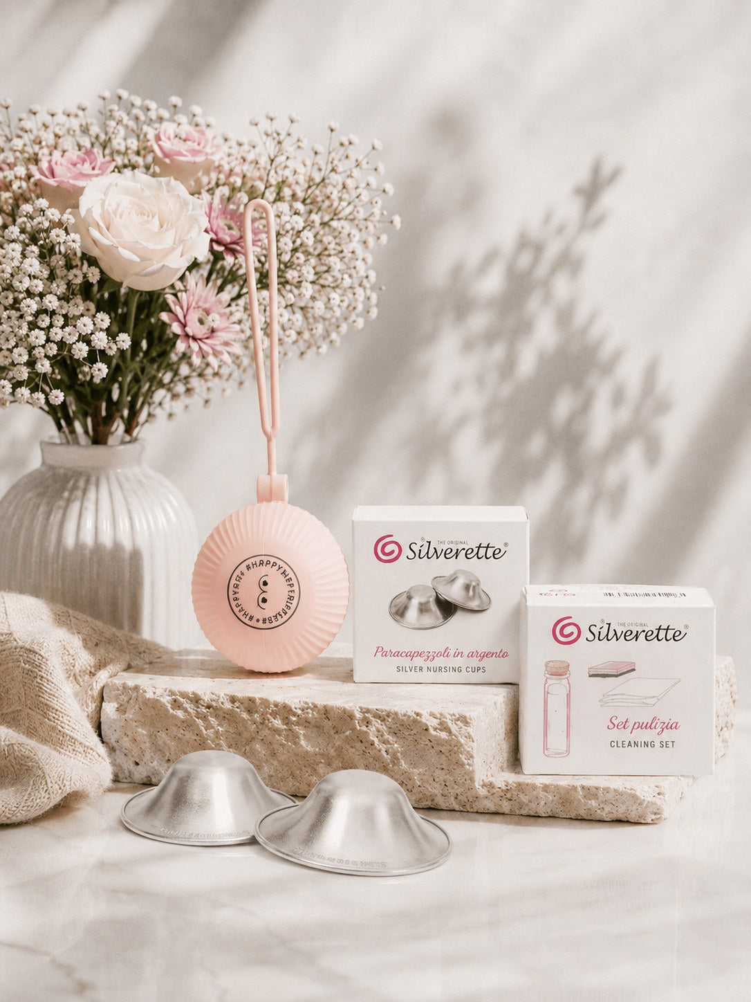 Silverette Starter Set with 925 silver nursing cups and accessories